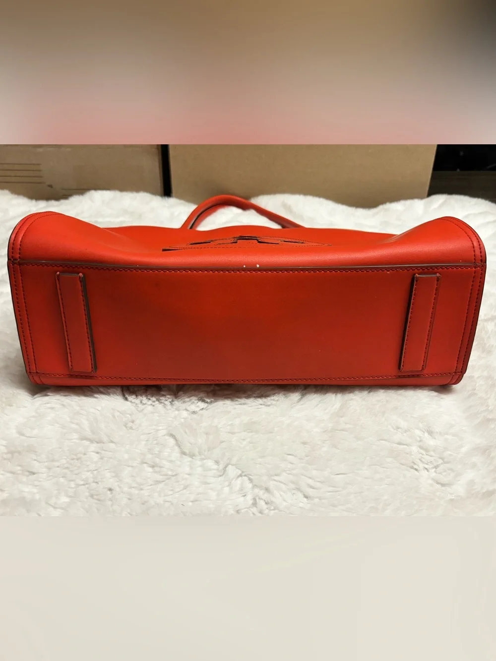 Authentic Tory Burch Ella Bio Tote Bag in Poppy Red